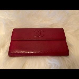 Chanel Caviar Red Wallet
